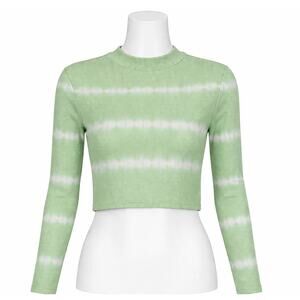 ASOS Design Green Tie Dye Cropped Ribbed Top - Size 6